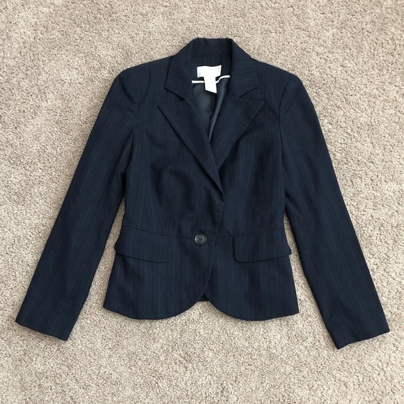 Worthington Petite Blazer Womens Size 2P Stretch Navy Blue - Picture 1 of 10